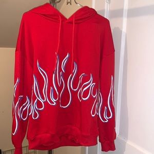 Red sweatshirt with design